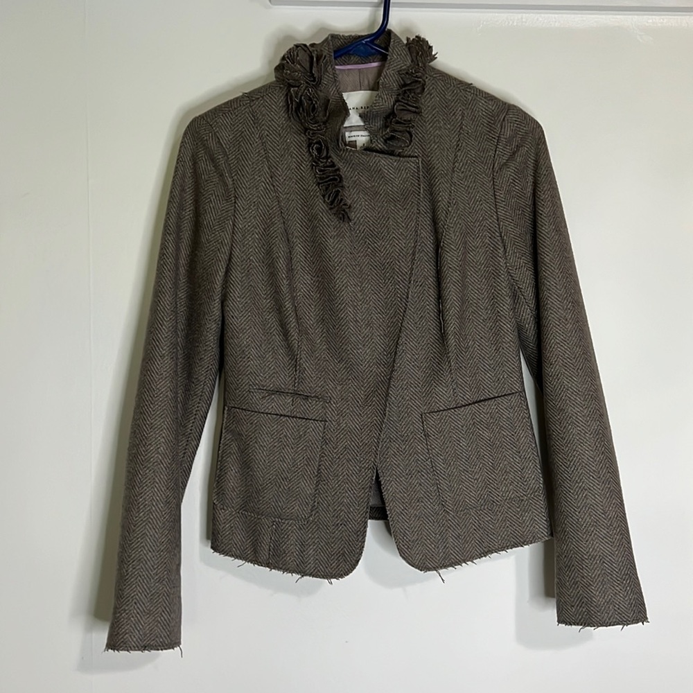 Banana Republic wool decorative blazer with rosette collar